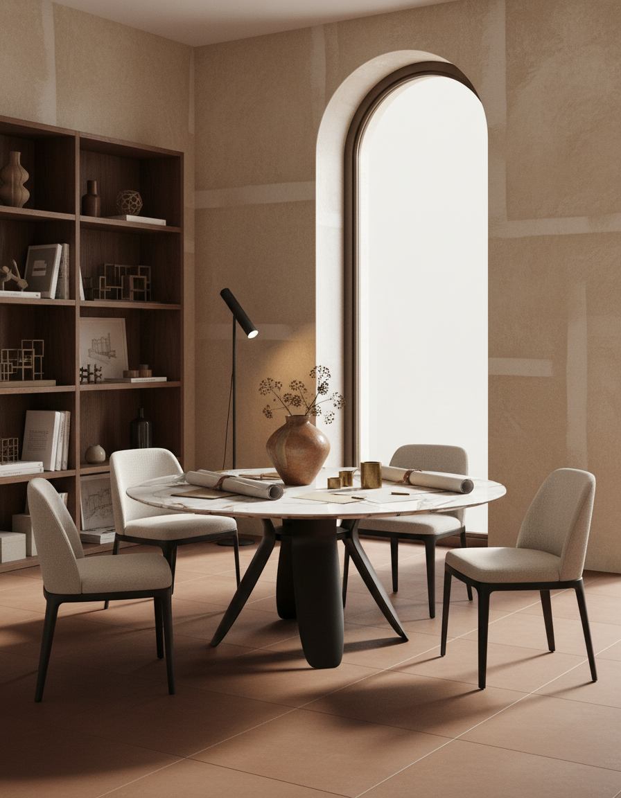 
Ausziehbarer Designer Esstisch „Grande Ajaccio“ 115-190 x 190 cm - Fiorentino glänzend