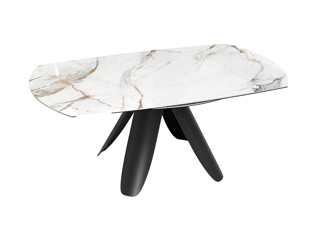 
Ausziehbarer Designer Esstisch „Grande Ajaccio“ 115-190 x 190 cm - Fiorentino glänzend