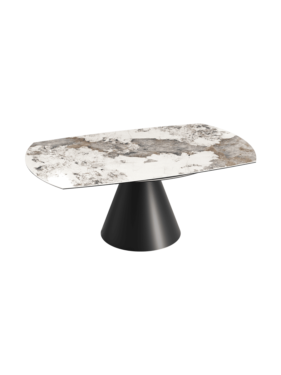 
Ausziehbarer Designer Esstisch „Grande Icone“ 115-190 x 190 cm - Calcatta glänzend