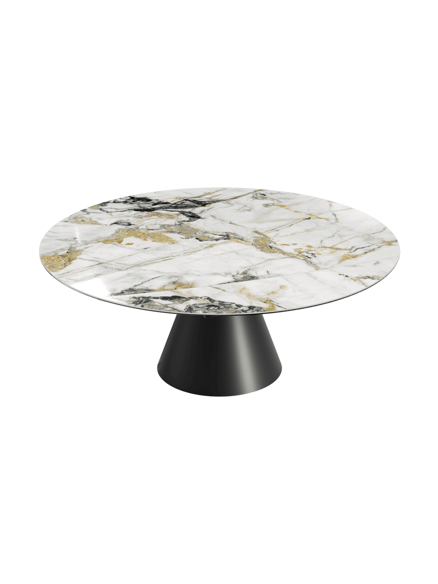 
Ausziehbarer Designer Esstisch „Grande Icone“ 115-190 x 190 cm - Calcatta glänzend