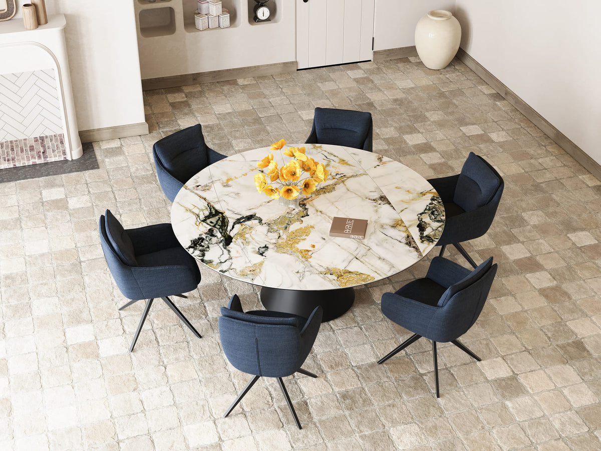 
Tavolo da pranzo allungabile di design «Grande Icone» 115-190 x 190 cm - Doro lucido