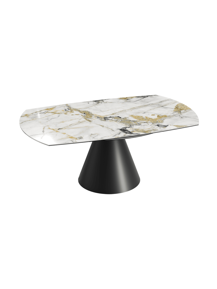 
Tavolo da pranzo allungabile di design «Grande Icone» 115-190 x 190 cm - Doro lucido