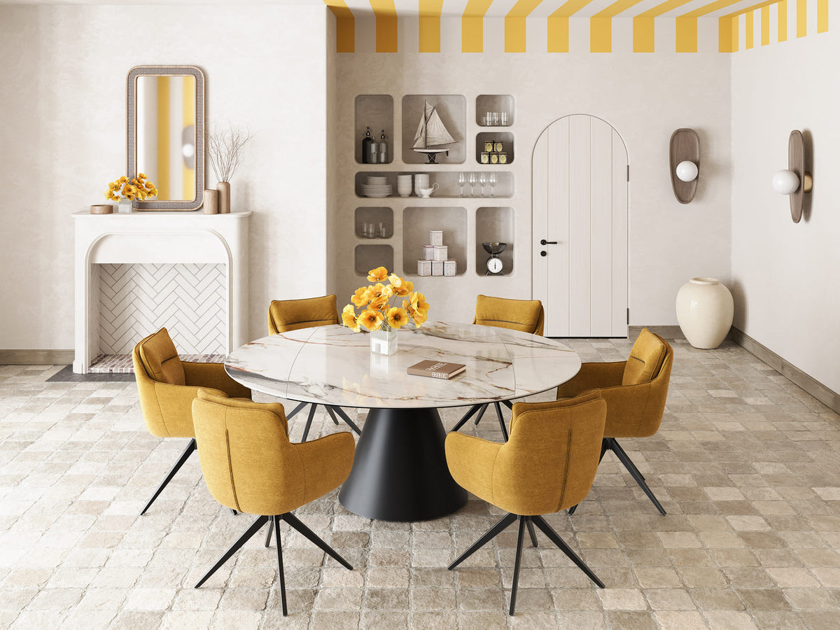 
Tavolo da pranzo allungabile di design «Grande Icone» 115-190 x 190 cm - Fiorentino lucido
