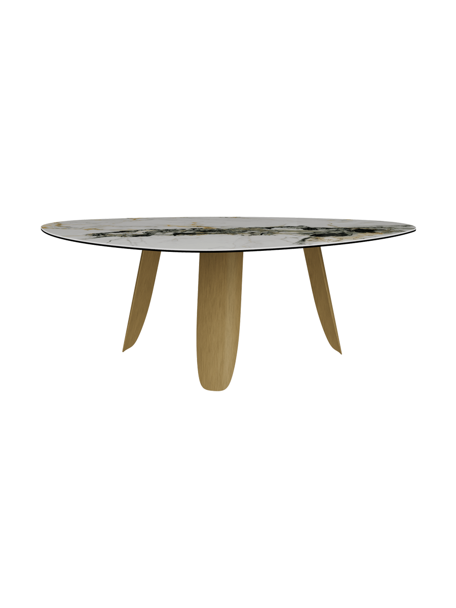 
Designer dining table "Bonifacio" made of ceramic, various sizes - Frame: Bronze, Tabletop: Doro glossy / 210 x 130 cm