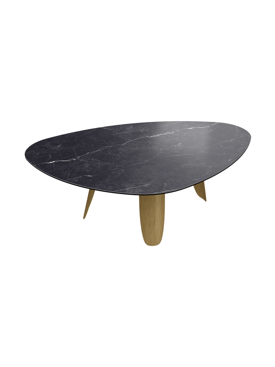 
Table à manger design « Bonifacio » en céramique, différentes tailles - Structure : Noir, Plateau : Calacatta brillant / 175 x 120 cm