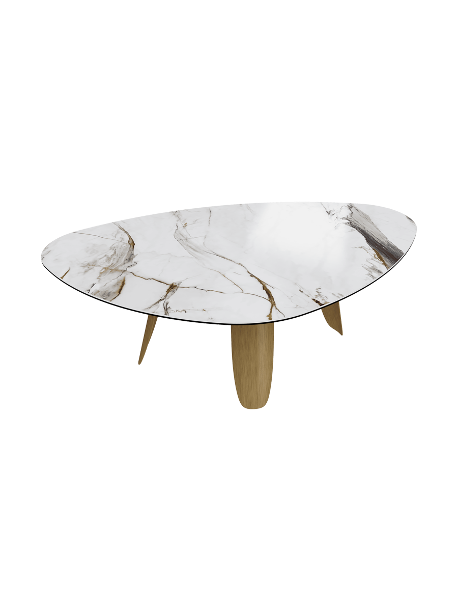 
Table à manger design « Bonifacio » en céramique, différentes tailles - Structure : Noir, Plateau : Calacatta brillant / 175 x 120 cm