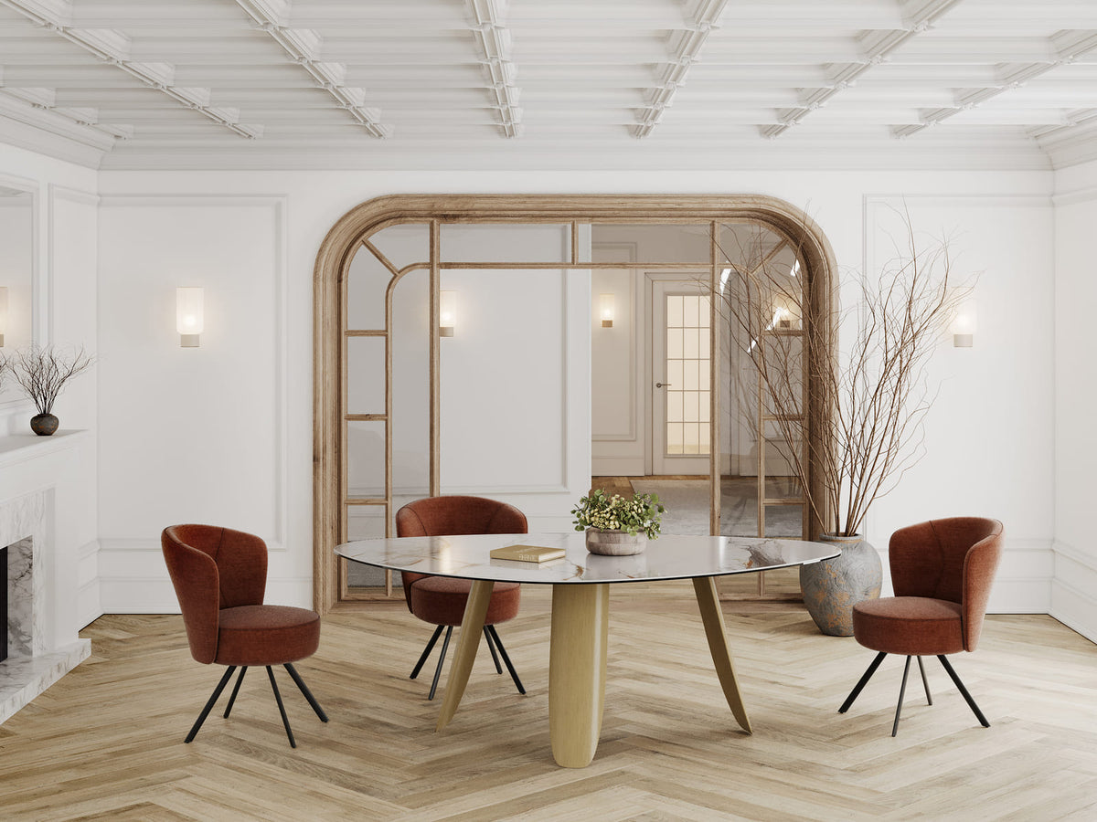 
Designer dining table "Bonifacio" made of ceramic, various sizes - Frame: Bronze, Tabletop: Fiorentino glossy / 210 x 130 cm