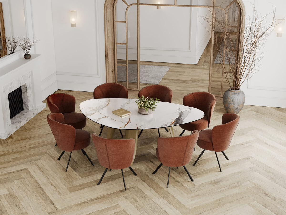 
Designer dining table "Bonifacio" made of ceramic, various sizes - Frame: Bronze, Tabletop: Fiorentino glossy / 210 x 130 cm