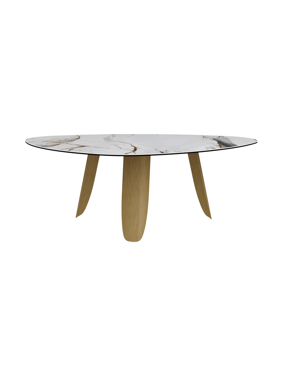 
Designer dining table "Bonifacio" made of ceramic, various sizes - Frame: Bronze, Tabletop: Fiorentino glossy / 210 x 130 cm