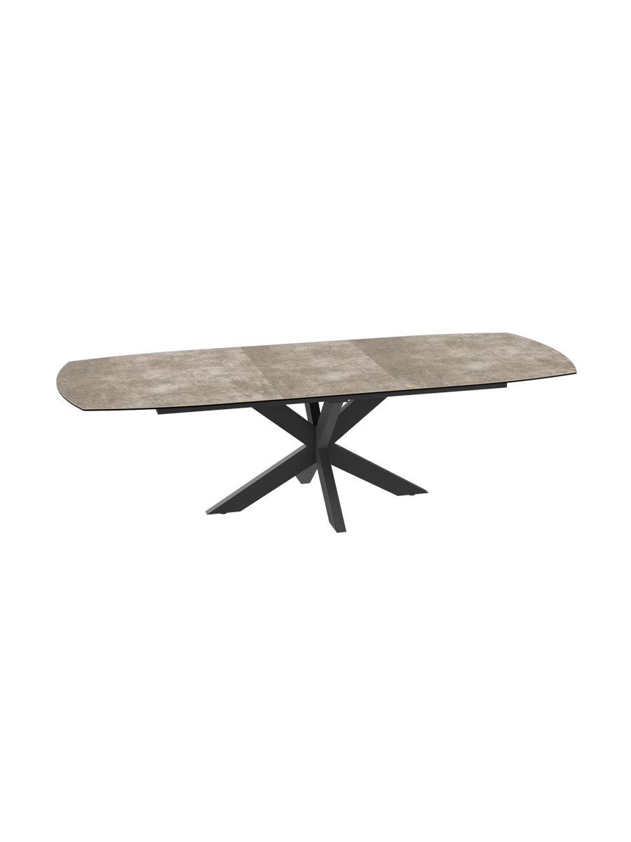 
Ausziehbarer Designer Esstisch „Phoenix“ aus Keramik, verschiedene Grössen - dunkle Rostoptik / 160-210 x 100 cm