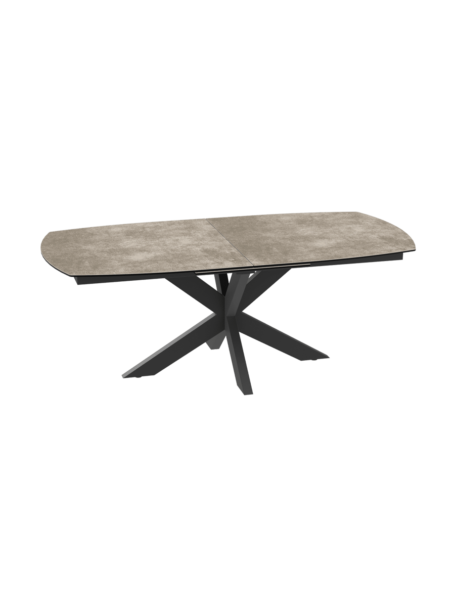 
Ausziehbarer Designer Esstisch „Phoenix“ aus Keramik, verschiedene Grössen - Zementgrau / 200-260 x 100 cm
