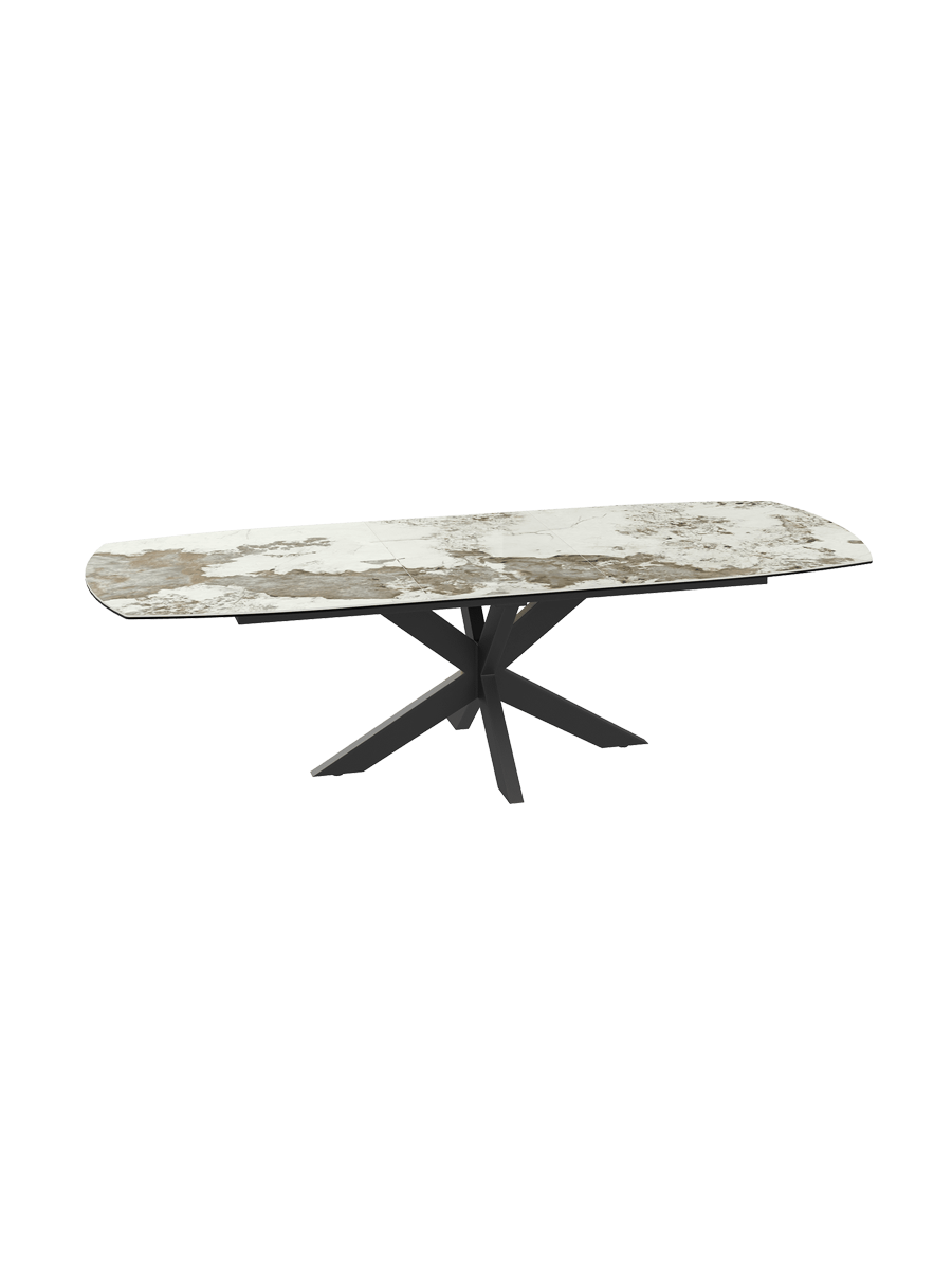 
Ausziehbarer Designer Esstisch „Phoenix“ aus Keramik, verschiedene Grössen - dunkle Rostoptik / 160-210 x 100 cm