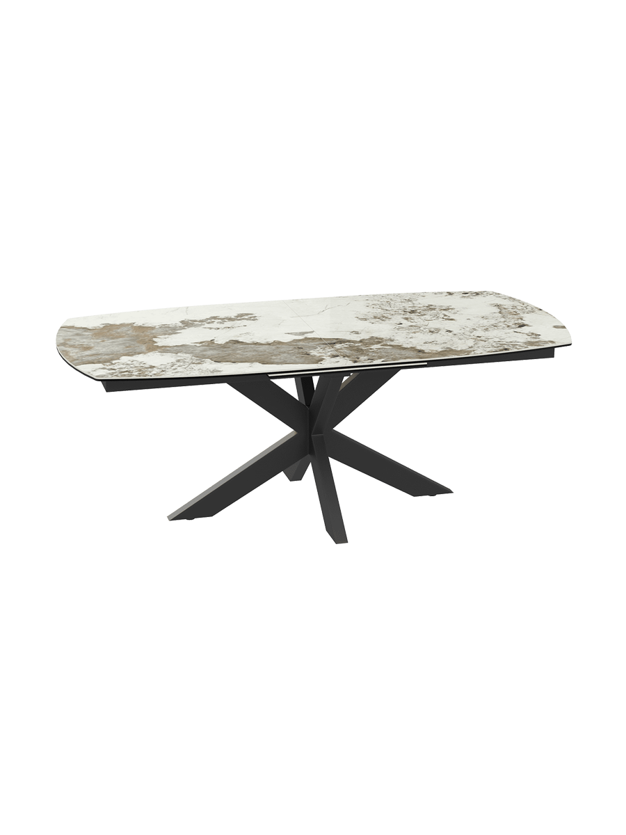 
Ausziehbarer Designer Esstisch „Phoenix“ aus Keramik, verschiedene Grössen - Calcatta glänzend / 200-260 x 100 cm