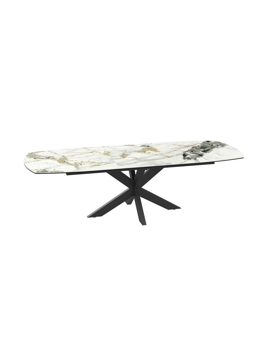 
Ausziehbarer Designer Esstisch „Phoenix“ aus Keramik, verschiedene Grössen - dunkle Rostoptik / 160-210 x 100 cm
