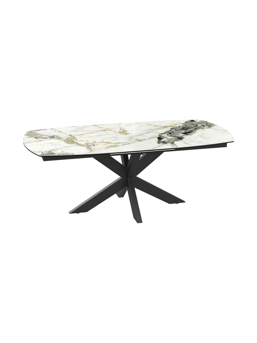 
Ausziehbarer Designer Esstisch „Phoenix“ aus Keramik, verschiedene Grössen - Doro glänzend / 200-260 x 100 cm