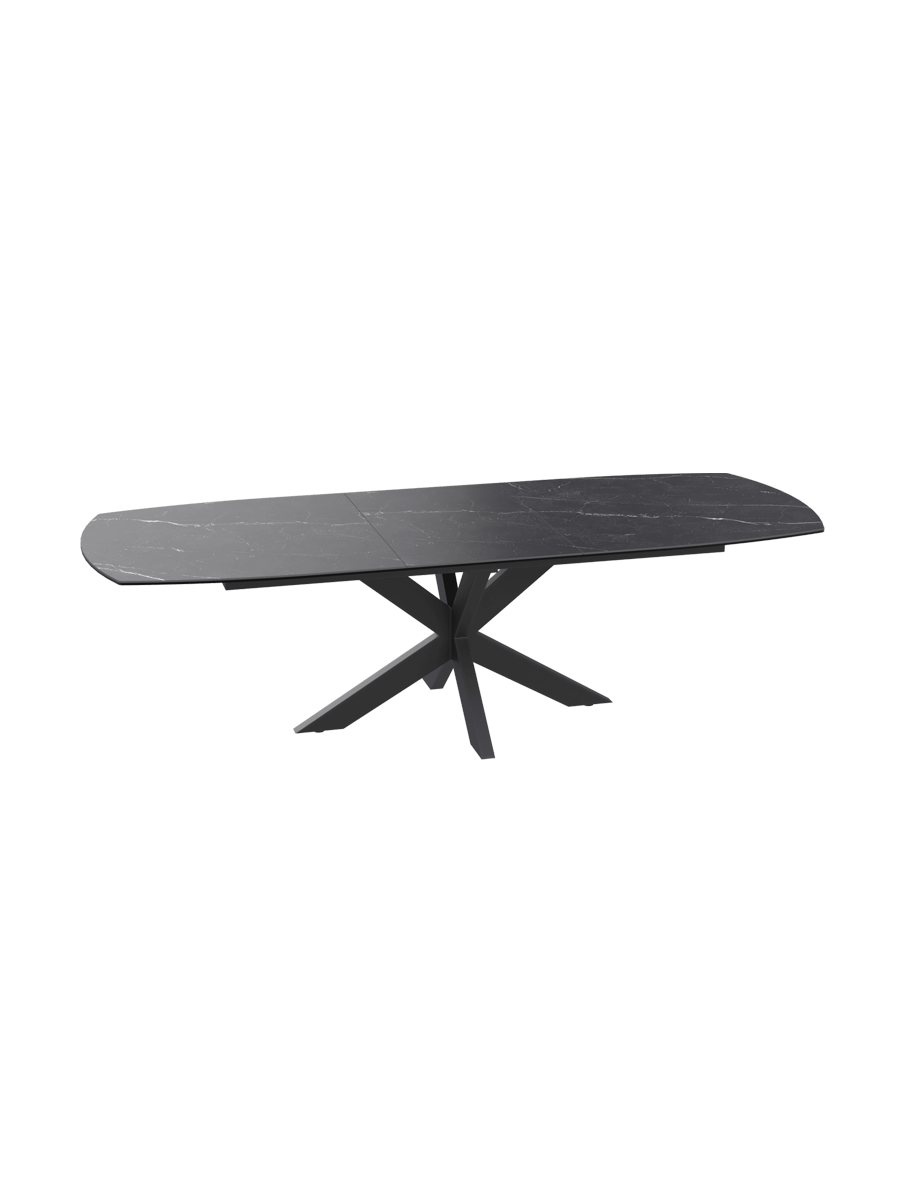 
Ausziehbarer Designer Esstisch „Phoenix“ aus Keramik, verschiedene Grössen - Marquina matt / 200-260 x 100 cm