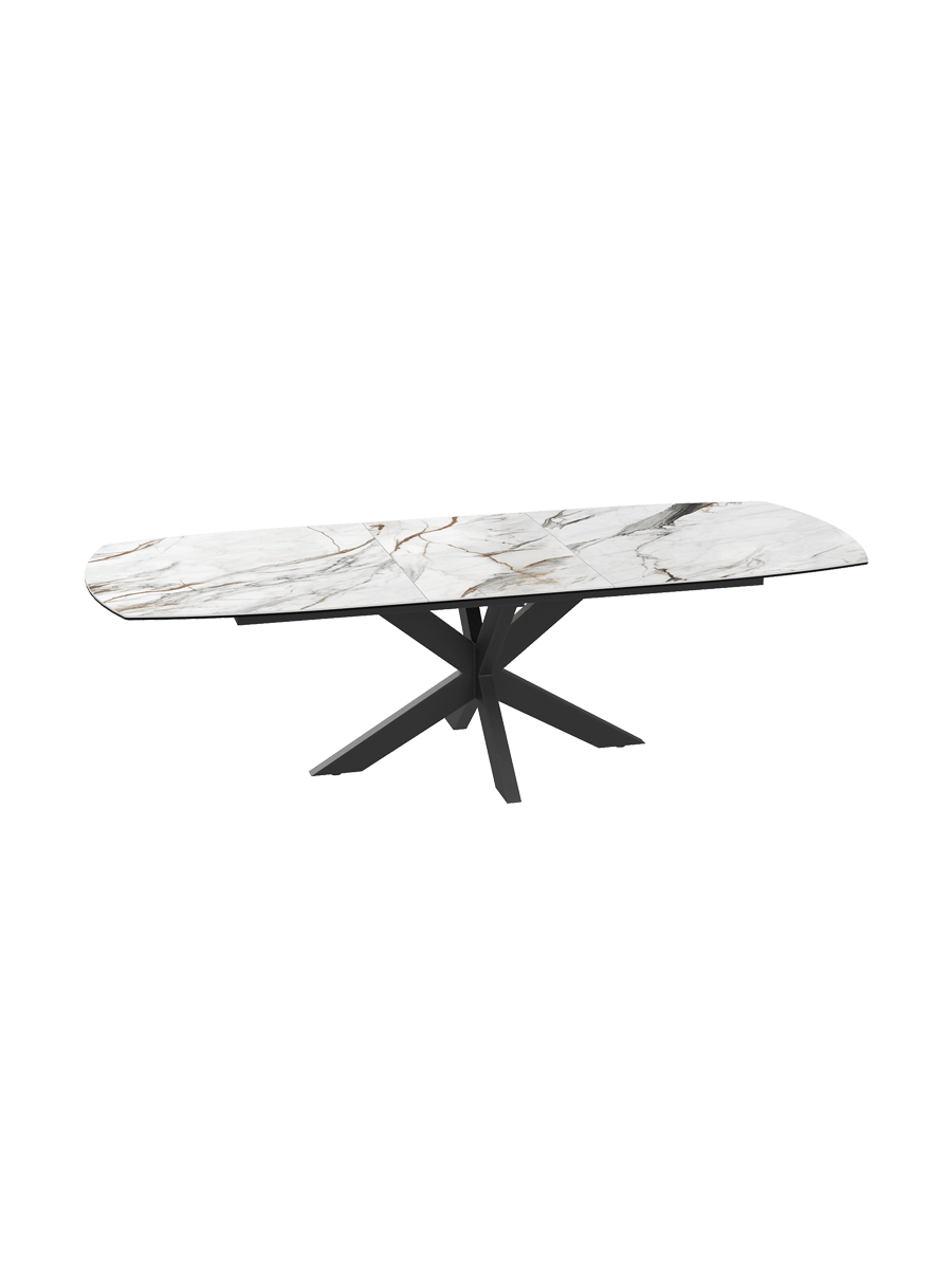 
Ausziehbarer Designer Esstisch „Phoenix“ aus Keramik, verschiedene Grössen - dunkle Rostoptik / 160-210 x 100 cm