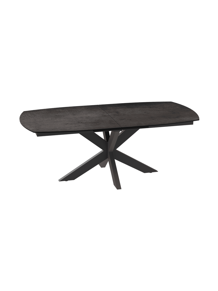 
Ausziehbarer Designer Esstisch „Phoenix“ aus Keramik, verschiedene Grössen - dunkle Rostoptik / 200-260 x 100 cm