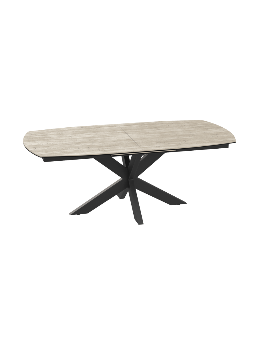 
Table de repas design extensible «Phoenix» en céramique, différentes tailles - Travertin / 200-260 x 100 cm