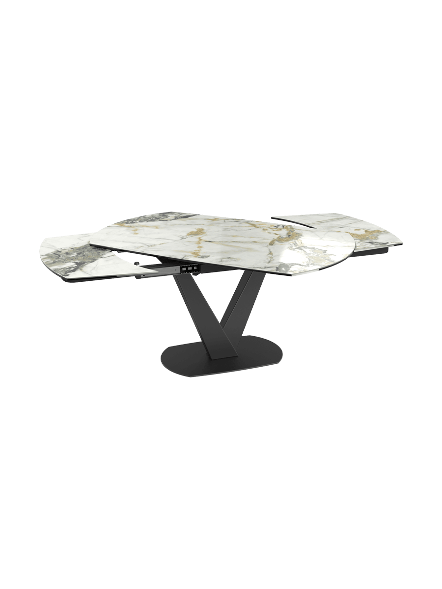 
Extendable designer dining table "Bellagio" made of ceramic, available in various sizes - Doro glossy / 160-240 x 100 cm