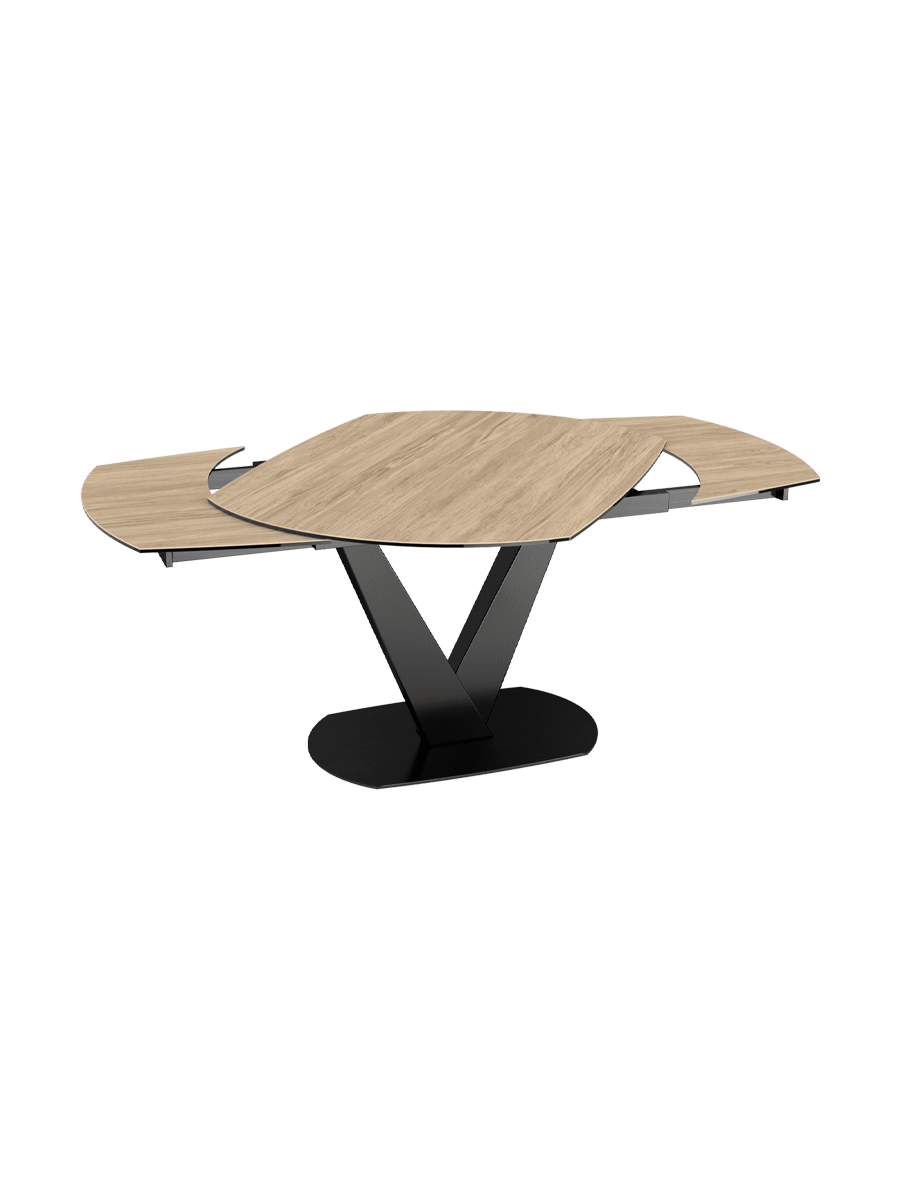 
Table à manger design extensible « Bellagio » en céramique, en différentes tailles - Chêne clair / 130-190 x 100 cm
