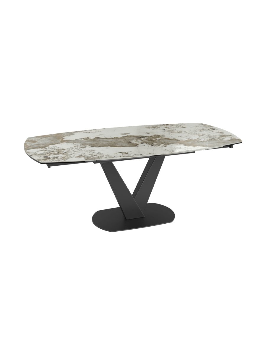 
Extendable designer dining table "Bellagio" made of ceramic, available in various sizes - Silver / 130-190 x 100 cm