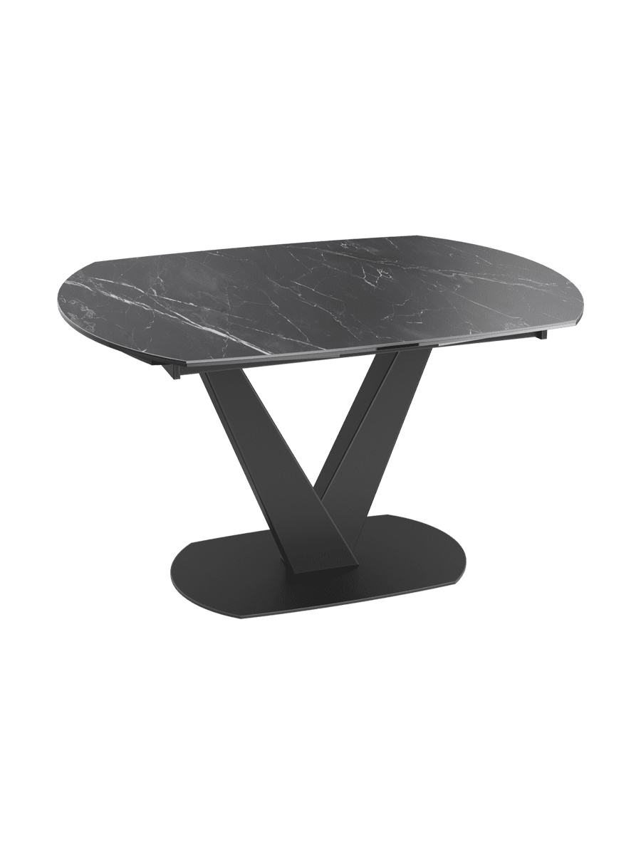 
Ausziehbarer Designer Esstisch „Bellagio“ aus Keramik, in verschiedenen Grössen - Marmor Marquina / 130-190 x 100 cm