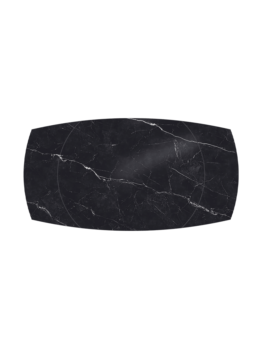 
Ausziehbarer Designer Esstisch „Bellagio“ aus Keramik, in verschiedenen Grössen - Marmor Marquina / 130-190 x 100 cm