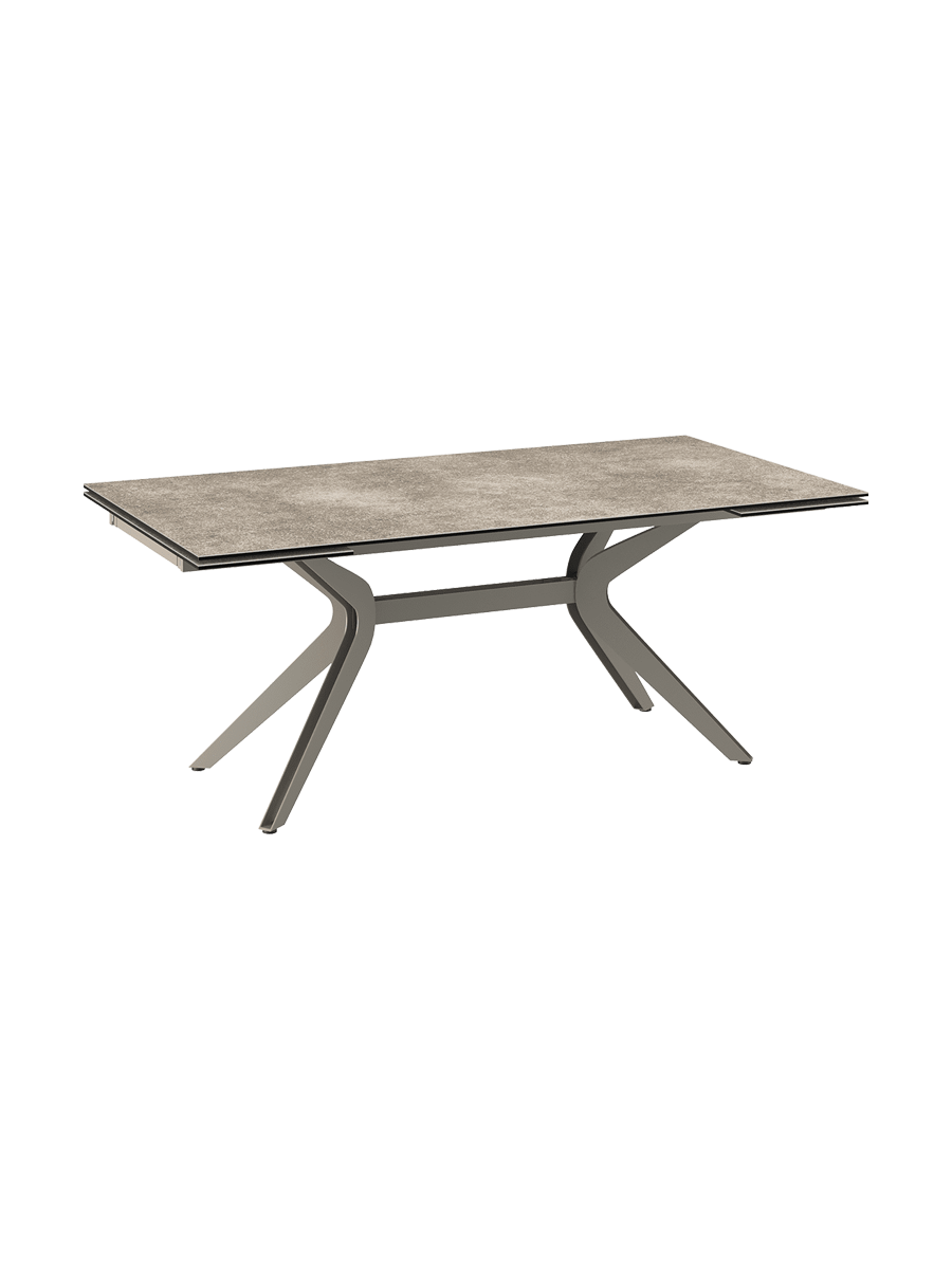 
Ausziehbarer Designer Esstisch „Impulsion“ aus Keramik, in verschiedenen Grössen - Zementgrau / 190-270 x 100 cm