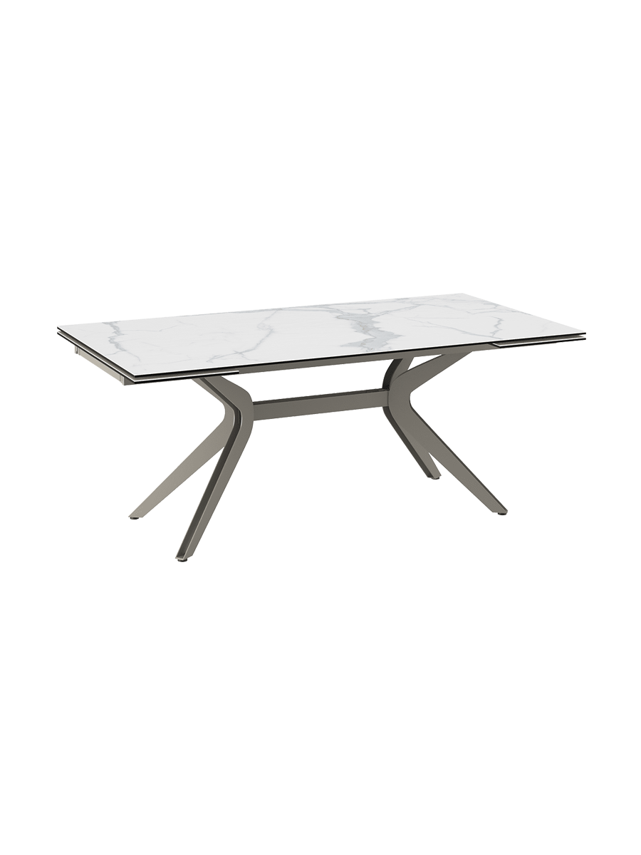 
Ausziehbarer Designer Esstisch „Impulsion“ aus Keramik, in verschiedenen Grössen - Marmoroptik Weiss / 190-270 x 100 cm