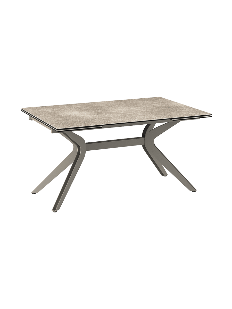 
Ausziehbarer Designer Esstisch „Impulsion“ aus Keramik, in verschiedenen Grössen - Zementgrau / 150-230 x 100 cm