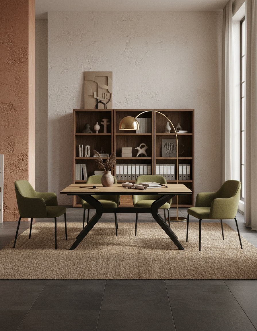 
Ausziehbarer Designer Esstisch „Impulsion“ aus Keramik, in verschiedenen Grössen - Eiche hell / 190-270 x 100 cm