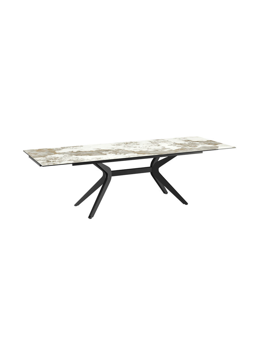 
Ausziehbarer Designer Esstisch „Impulsion“ aus Keramik, in verschiedenen Grössen - Dunkle Rostoptik / 150-230 x 100 cm