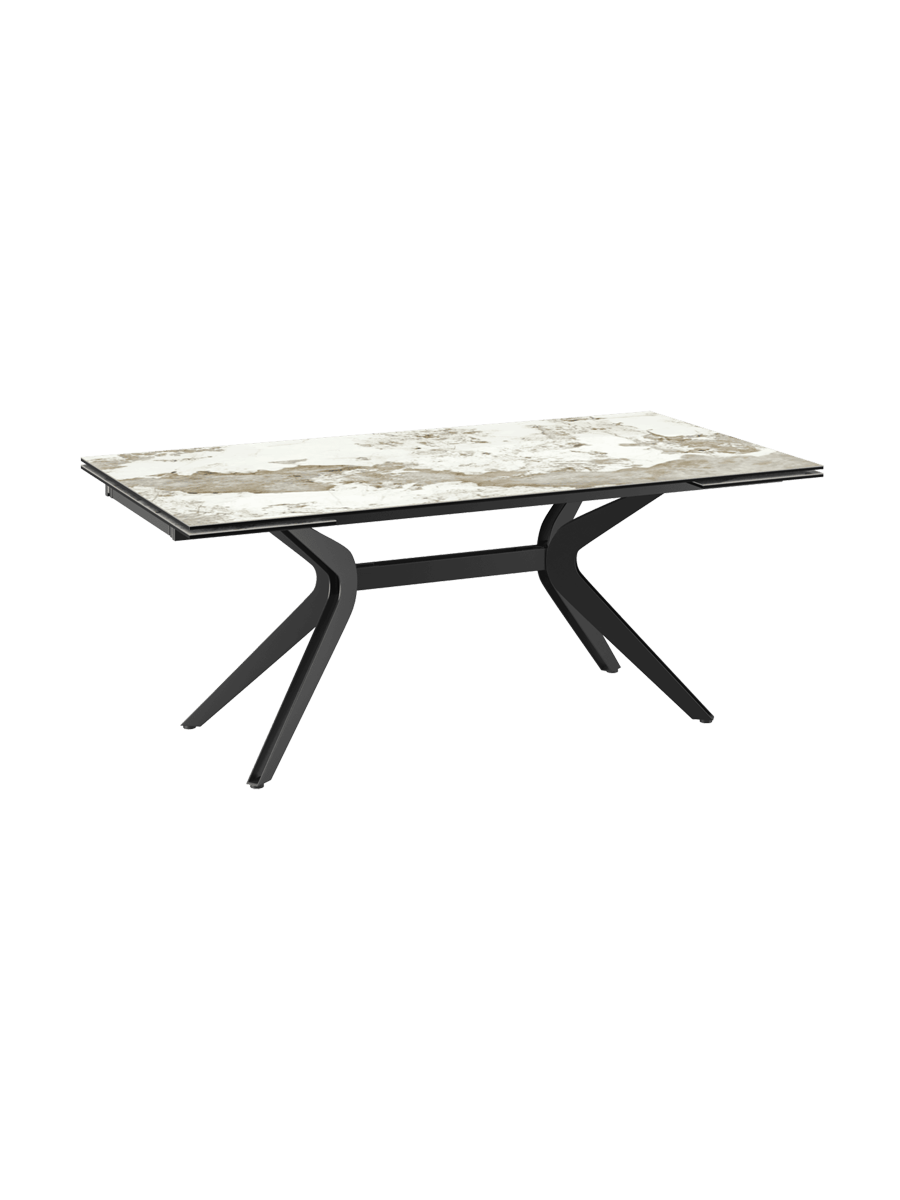 
Ausziehbarer Designer Esstisch „Impulsion“ aus Keramik, in verschiedenen Grössen - Calcatta glänzend / 190-270 x 100 cm