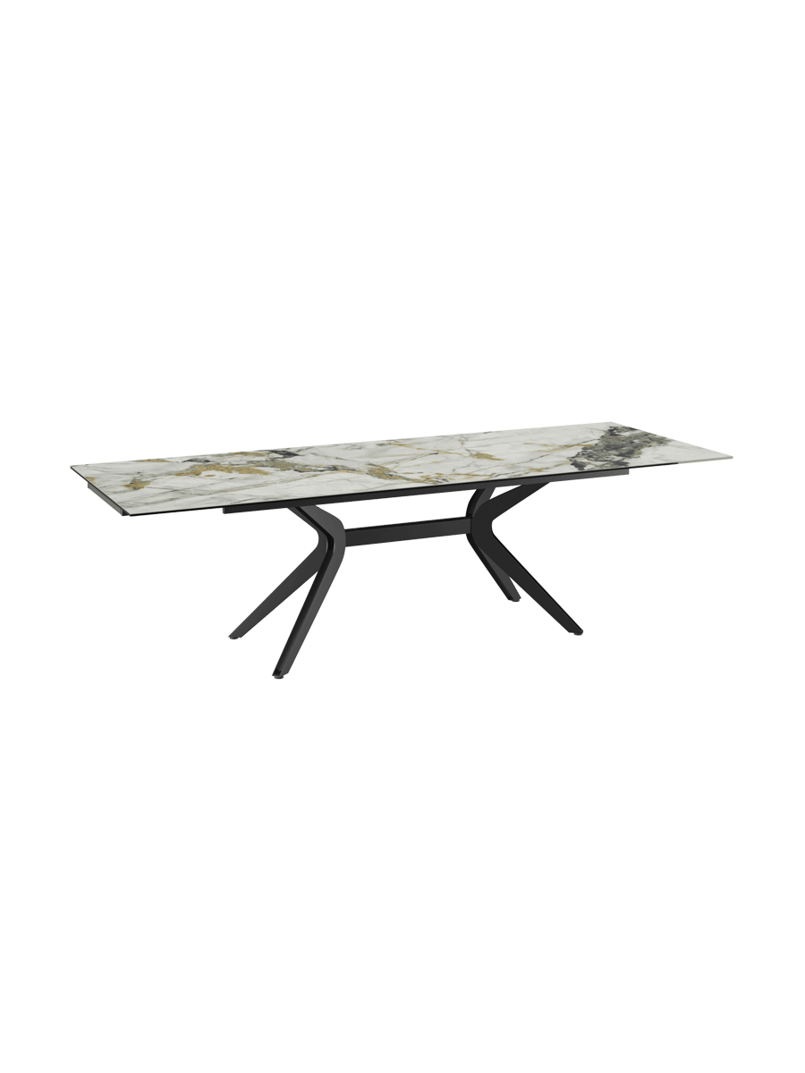 
Ausziehbarer Designer Esstisch „Impulsion“ aus Keramik, in verschiedenen Grössen - Dunkle Rostoptik / 150-230 x 100 cm