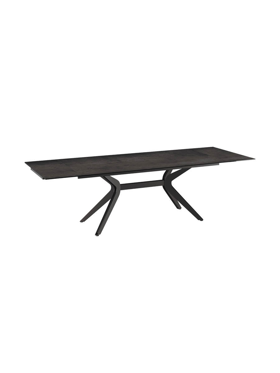 
Ausziehbarer Designer Esstisch „Impulsion“ aus Keramik, in verschiedenen Grössen - Dunkle Rostoptik / 150-230 x 100 cm