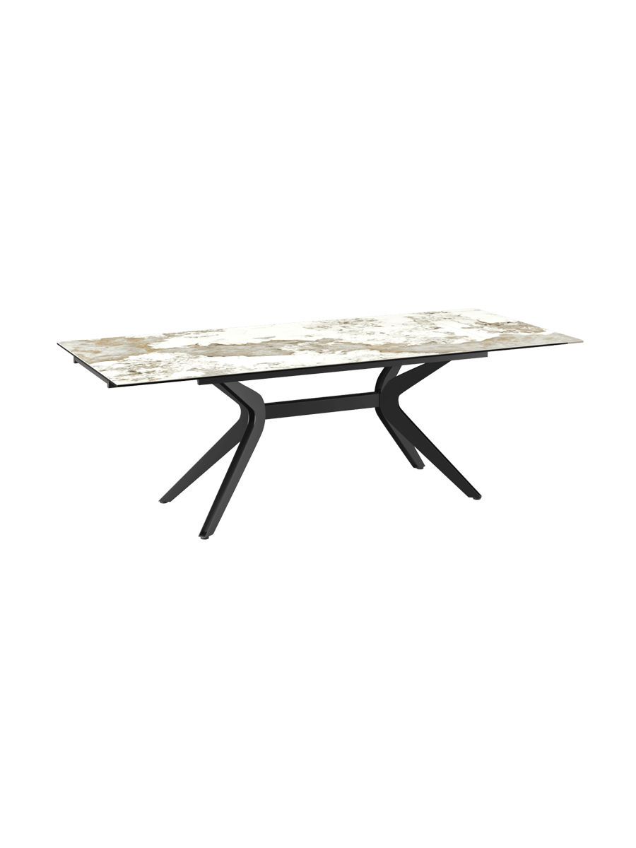 
Ausziehbarer Designer Esstisch „Impulsion“ aus Keramik, in verschiedenen Grössen - Dunkle Rostoptik / 150-230 x 100 cm