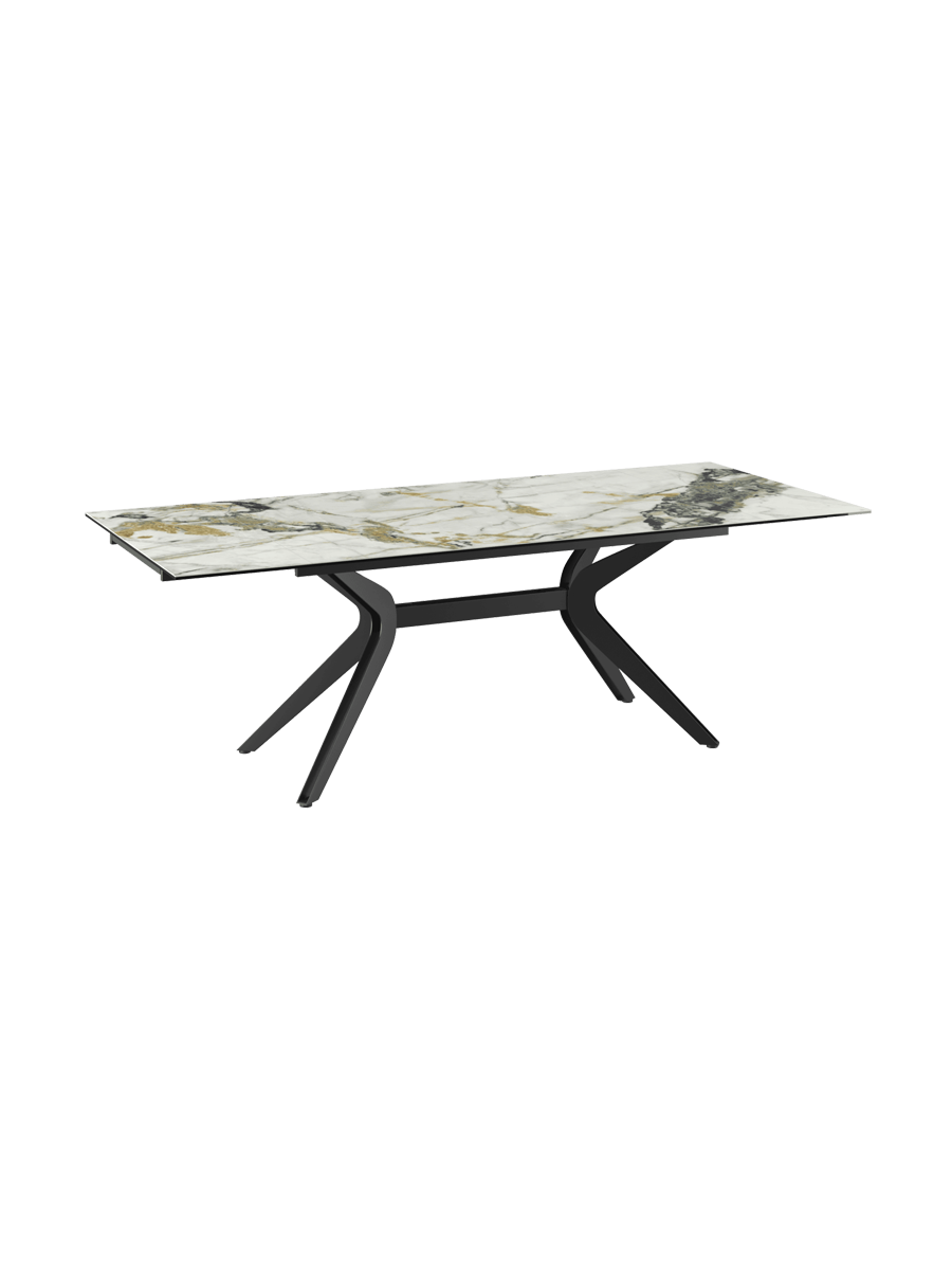 
Ausziehbarer Designer Esstisch „Impulsion“ aus Keramik, in verschiedenen Grössen - Dunkle Rostoptik / 150-230 x 100 cm