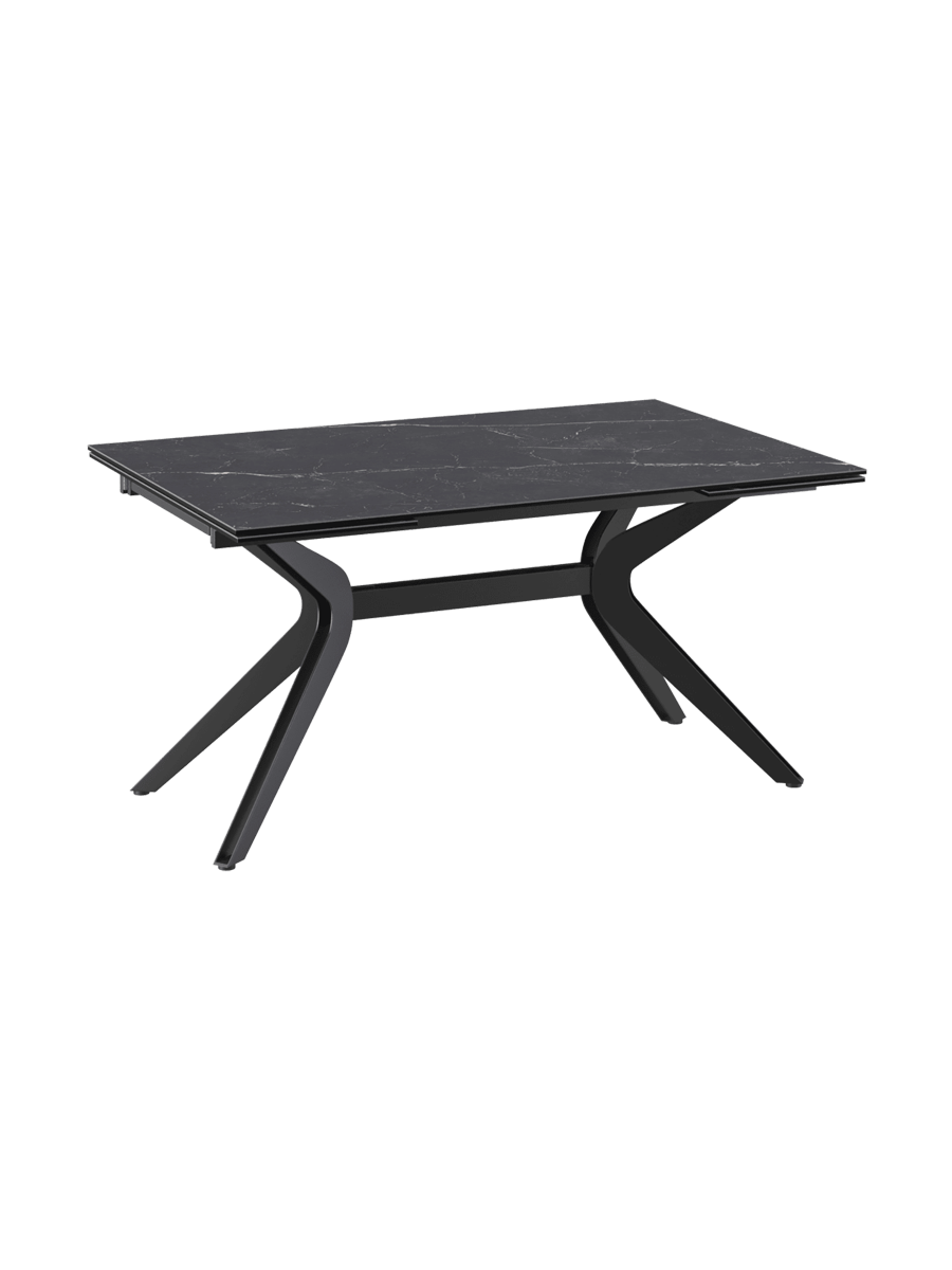 
Ausziehbarer Designer Esstisch „Impulsion“ aus Keramik, in verschiedenen Grössen - Marquina matt / 150-230 x 100 cm