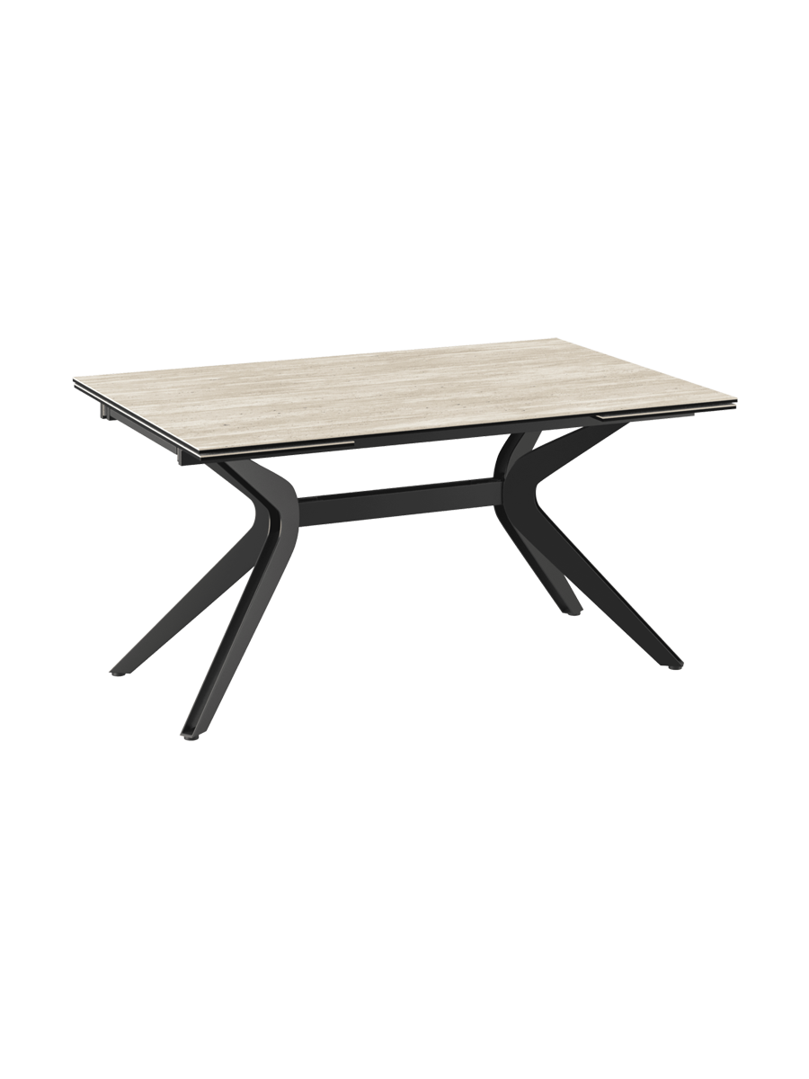 
Ausziehbarer Designer Esstisch „Impulsion“ aus Keramik, in verschiedenen Grössen - Travertin / 150-230 x 100 cm