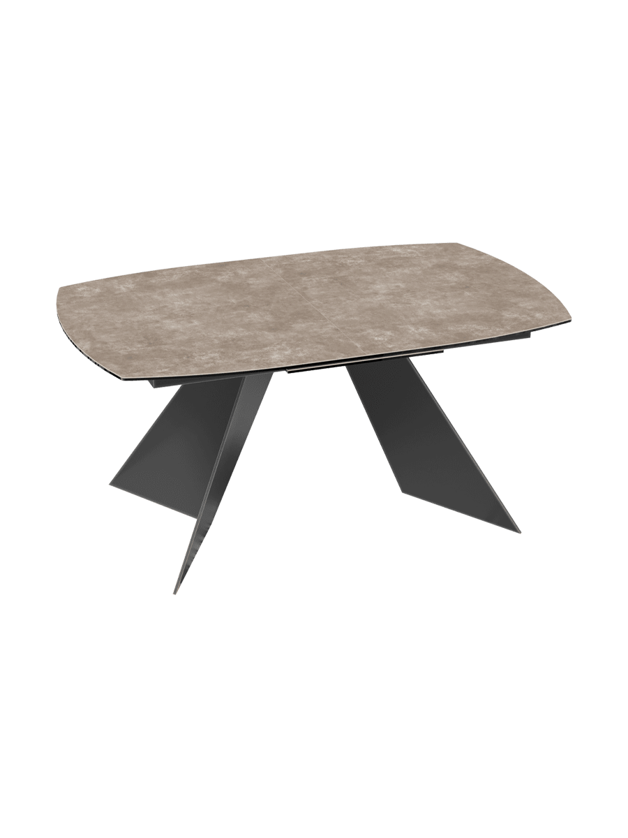 
Ausziehbarer Designer Esstisch „Dallas“ aus Keramik, in verschiedenen Grössen - Zementgrau / 160-210 x 100 cm