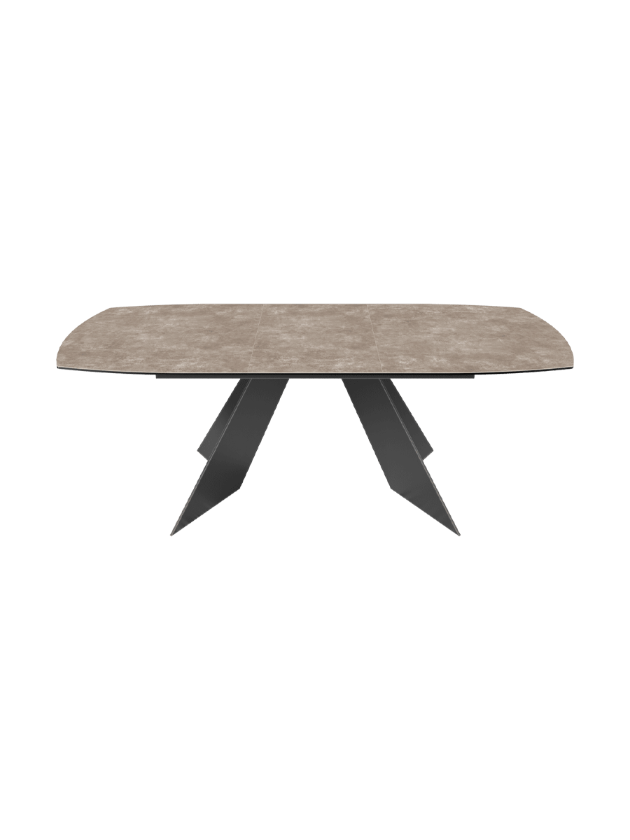 
Ausziehbarer Designer Esstisch „Dallas“ aus Keramik, in verschiedenen Grössen - Zementgrau / 160-210 x 100 cm