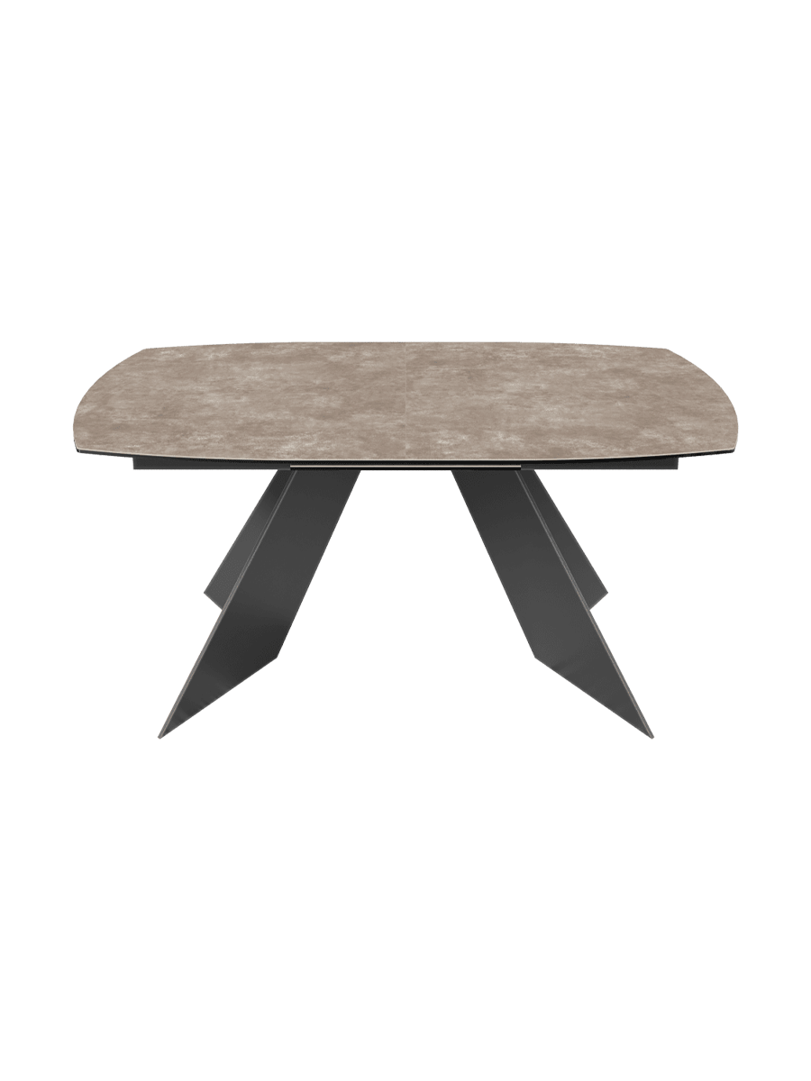 
Ausziehbarer Designer Esstisch „Dallas“ aus Keramik, in verschiedenen Grössen - Zementgrau / 160-210 x 100 cm