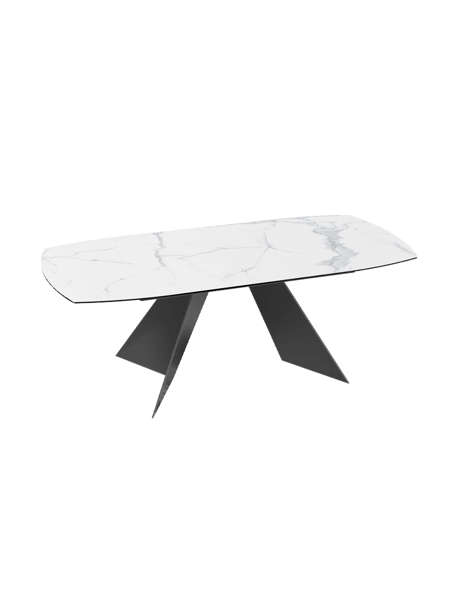 
Table à manger extensible design « Dallas » en céramique, disponible en différentes tailles - Calcatta brillant / 160-210 x 100 cm