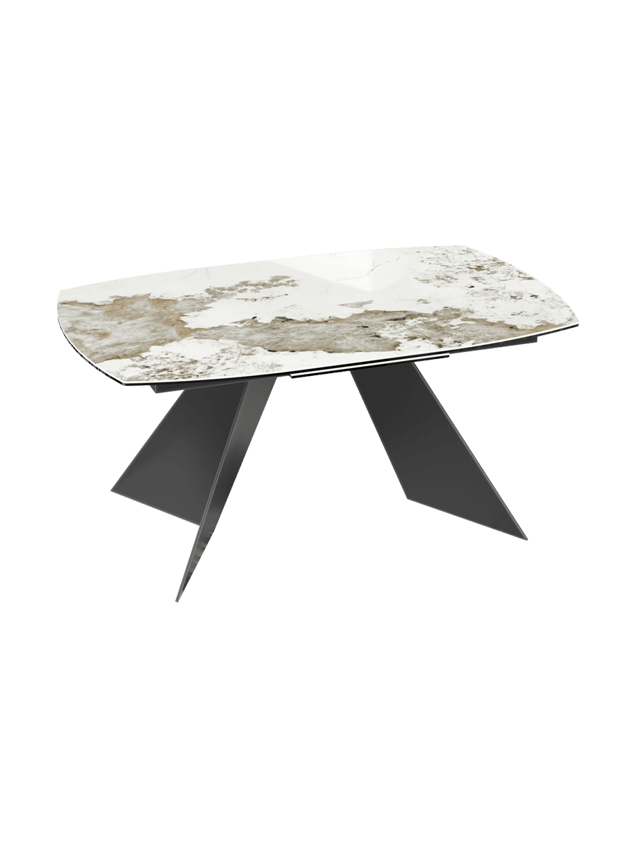 
Table à manger extensible design « Dallas » en céramique, disponible en différentes tailles - Calcatta brillant / 160-210 x 100 cm