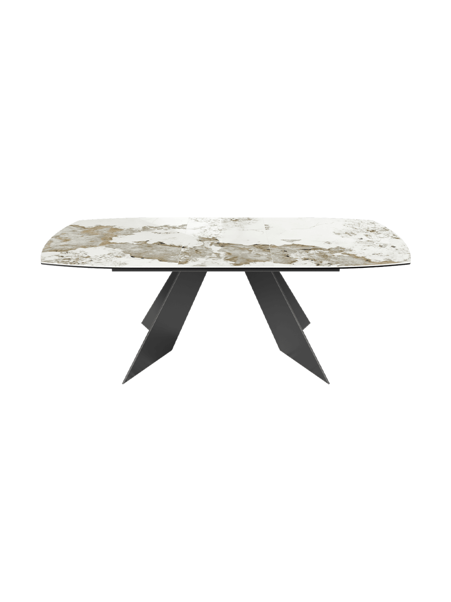 
Table à manger extensible design « Dallas » en céramique, disponible en différentes tailles - Calcatta brillant / 160-210 x 100 cm