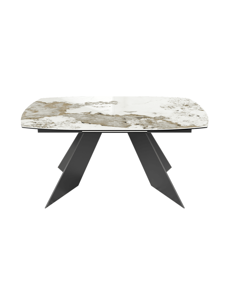 
Table à manger extensible design « Dallas » en céramique, disponible en différentes tailles - Calcatta brillant / 160-210 x 100 cm