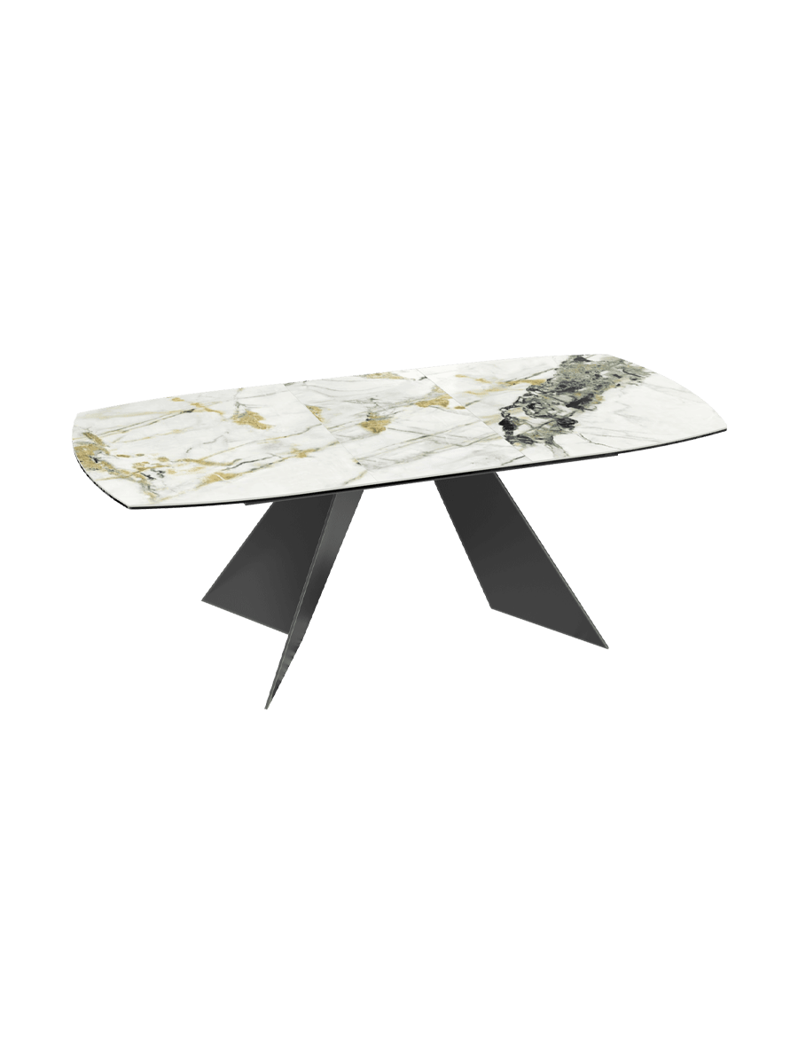 
Table à manger extensible design « Dallas » en céramique, disponible en différentes tailles - Calcatta brillant / 160-210 x 100 cm
