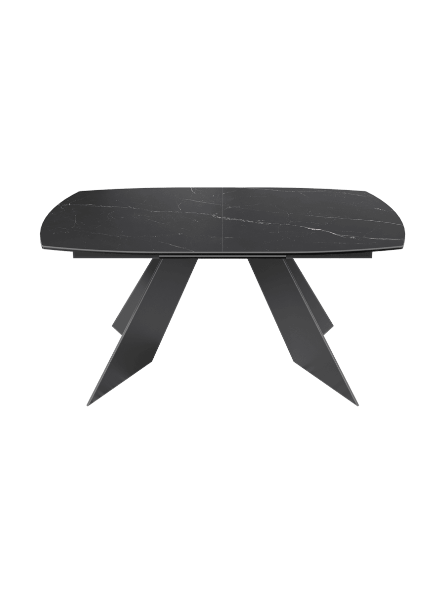 
Ausziehbarer Designer Esstisch „Dallas“ aus Keramik, in verschiedenen Grössen - Marquina matt / 160-210 x 100 cm