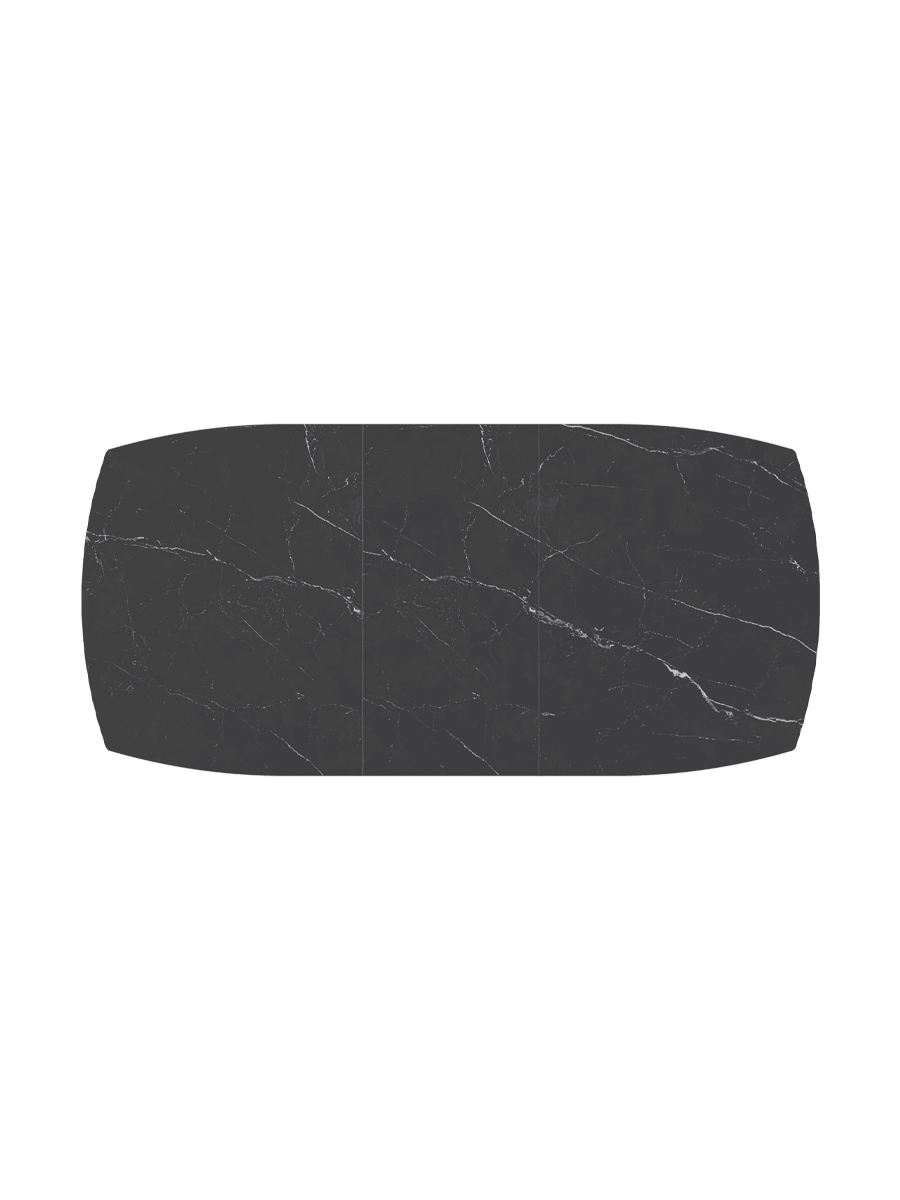 
Ausziehbarer Designer Esstisch „Dallas“ aus Keramik, in verschiedenen Grössen - Marquina matt / 160-210 x 100 cm